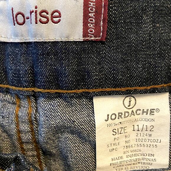 Vintage Jordache Jeans Lo-Rise Bootcut Cotton Denim Dark Wash Belted Blue 11/12 - Picture 2 of 5
